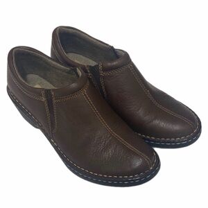 Eastland Amore Women’s Dark Brown Leather Slip-on Clog Loafers size 7M